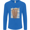A Chilled Highland Cow Mens Long Sleeve T-Shirt Royal Blue
