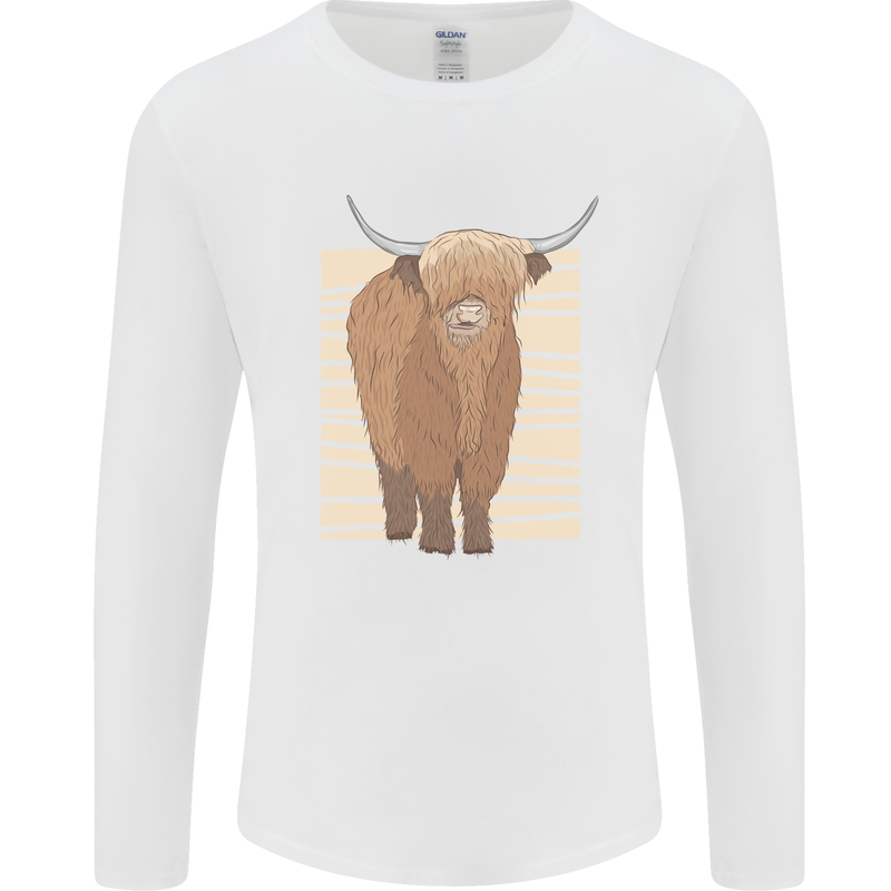 A Chilled Highland Cow Mens Long Sleeve T-Shirt White
