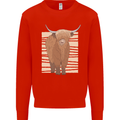 A Chilled Highland Cow Mens Sweatshirt Jumper Bright Red