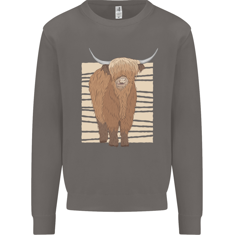A Chilled Highland Cow Mens Sweatshirt Jumper Charcoal