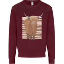 A Chilled Highland Cow Mens Sweatshirt Jumper Maroon