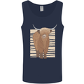 A Chilled Highland Cow Mens Vest Tank Top Navy Blue
