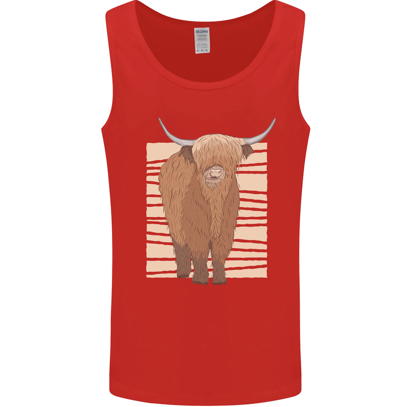 A Chilled Highland Cow Mens Vest Tank Top Red