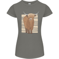 A Chilled Highland Cow Womens Petite Cut T-Shirt Charcoal