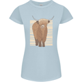 A Chilled Highland Cow Womens Petite Cut T-Shirt Light Blue