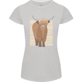 A Chilled Highland Cow Womens Petite Cut T-Shirt Sports Grey