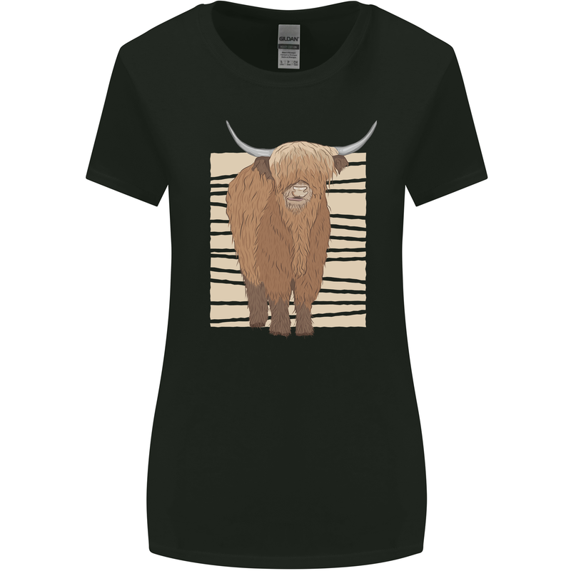 A Chilled Highland Cow Womens Wider Cut T-Shirt Black