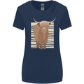 A Chilled Highland Cow Womens Wider Cut T-Shirt Navy Blue