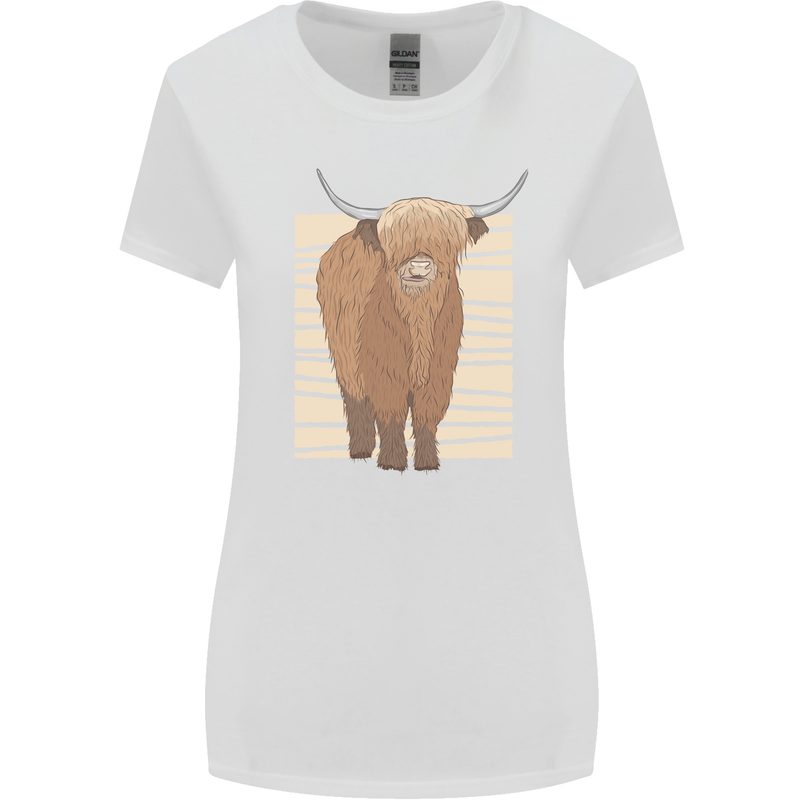 A Chilled Highland Cow Womens Wider Cut T-Shirt White