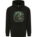 A Chilled Out Frog Playing the Guitar Childrens Kids Hoodie Black
