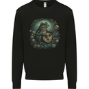 A Chilled Out Frog Playing the Guitar Mens Sweatshirt Jumper Black