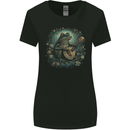 A Chilled Out Frog Playing the Guitar Womens Wider Cut T-Shirt Black