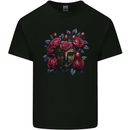 A Chinese Mask With Roses Gothic Goth Kids T-Shirt Childrens Black