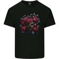 A Chinese Mask With Roses Gothic Goth Mens Cotton T-Shirt Tee Top Black
