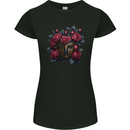 A Chinese Mask With Roses Gothic Goth Womens Petite Cut T-Shirt Black