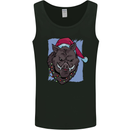 A Christmas Boar Wearing an Xmas Hat Pig Mens Vest Tank Top Black