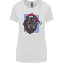 A Christmas Boar Wearing an Xmas Hat Pig Womens Wider Cut T-Shirt White