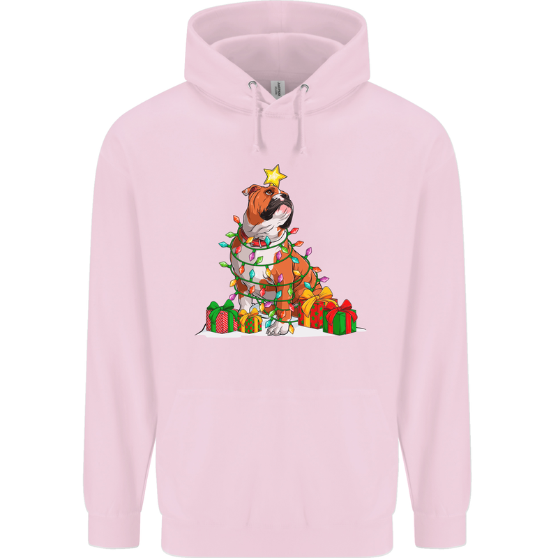 A Christmas Boxer Dog Xmas Mens 80% Cotton Hoodie Light Pink
