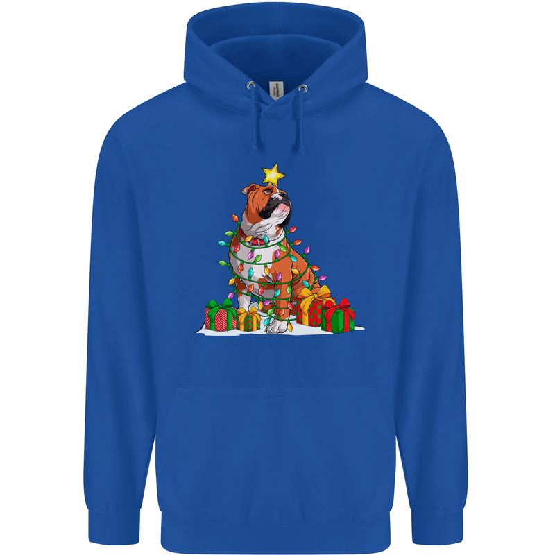 A Christmas Boxer Dog Xmas Mens 80% Cotton Hoodie Royal Blue