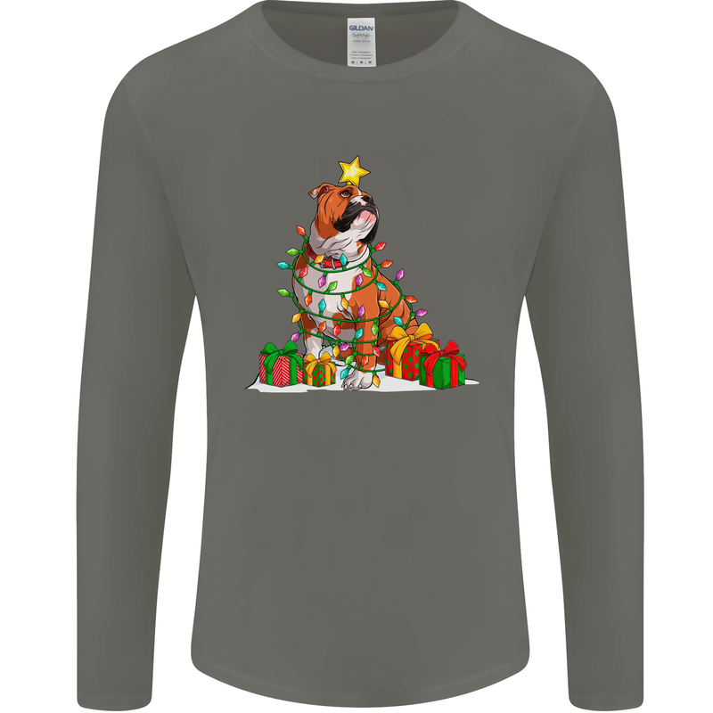 A Christmas Boxer Dog Xmas Mens Long Sleeve T-Shirt Charcoal