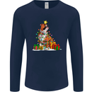 A Christmas Boxer Dog Xmas Mens Long Sleeve T-Shirt Navy Blue