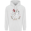 A Christmas Chicken Wearing an Xmas Hat Childrens Kids Hoodie White