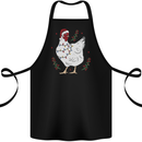 A Christmas Chicken Wearing an Xmas Hat Cotton Apron 100% Organic Black