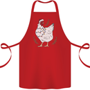 A Christmas Chicken Wearing an Xmas Hat Cotton Apron 100% Organic Red
