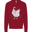 A Christmas Chicken Wearing an Xmas Hat Kids Sweatshirt Jumper Red