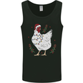 A Christmas Chicken Wearing an Xmas Hat Mens Vest Tank Top Black