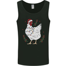 A Christmas Chicken Wearing an Xmas Hat Mens Vest Tank Top Black