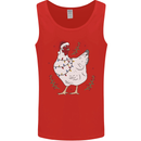 A Christmas Chicken Wearing an Xmas Hat Mens Vest Tank Top Red
