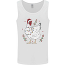 A Christmas Chicken Wearing an Xmas Hat Mens Vest Tank Top White