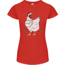 A Christmas Chicken Wearing an Xmas Hat Womens Petite Cut T-Shirt Red