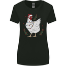 A Christmas Chicken Wearing an Xmas Hat Womens Wider Cut T-Shirt Black
