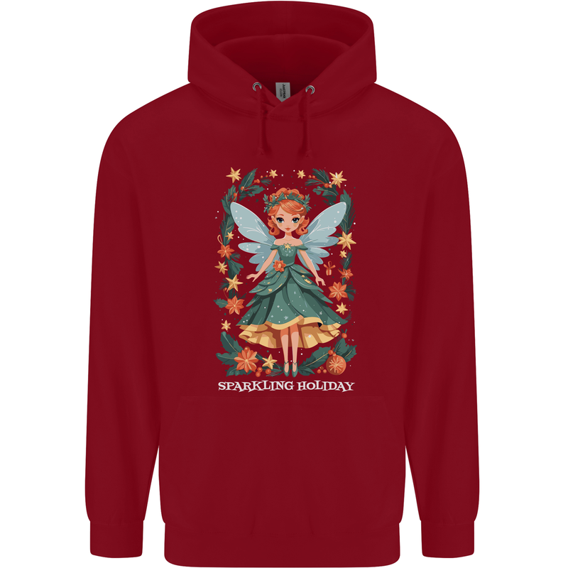 A Christmas Fairy Sparkling Holiday Xmas Childrens Kids Hoodie Red