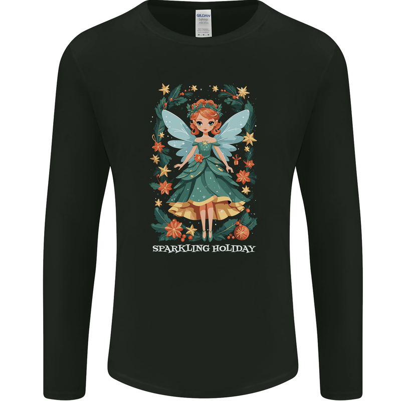 A Christmas Fairy Sparkling Holiday Xmas Mens Long Sleeve T-Shirt Black