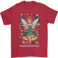 A Christmas Fairy Sparkling Holiday Xmas Mens T-Shirt 100% Cotton Red