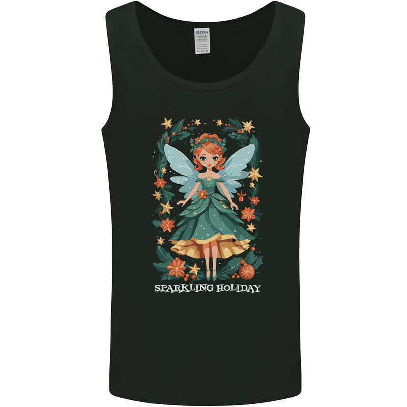 A Christmas Fairy Sparkling Holiday Xmas Mens Vest Tank Top Black