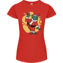 A Christmas Frog Dressed as Santa Claus Womens Petite Cut T-Shirt
