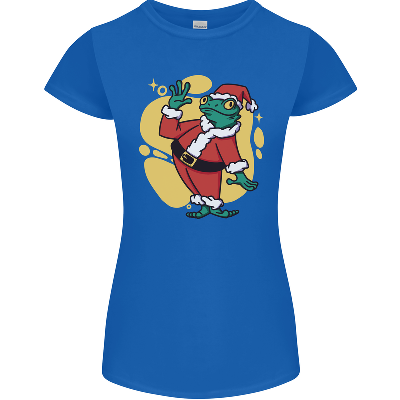 A Christmas Frog Dressed as Santa Claus Womens Petite Cut T-Shirt
