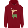 A Christmas Llama Wearing an Xmas Hat Childrens Kids Hoodie Red
