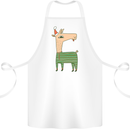 A Christmas Llama Wearing an Xmas Hat Cotton Apron 100% Organic White