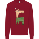 A Christmas Llama Wearing an Xmas Hat Kids Sweatshirt Jumper Red