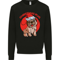 A Christmas Pug Wearing an Xmas Hat Mens Sweatshirt Jumper Black