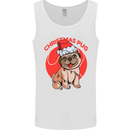 A Christmas Pug Wearing an Xmas Hat Mens Vest Tank Top White