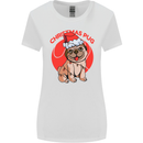 A Christmas Pug Wearing an Xmas Hat Womens Wider Cut T-Shirt White