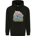 A Christmas Rhino With Santa Xmas Childrens Kids Hoodie Black