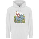 A Christmas Rhino With Santa Xmas Childrens Kids Hoodie White