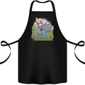 A Christmas Rhino With Santa Xmas Cotton Apron 100% Organic Black